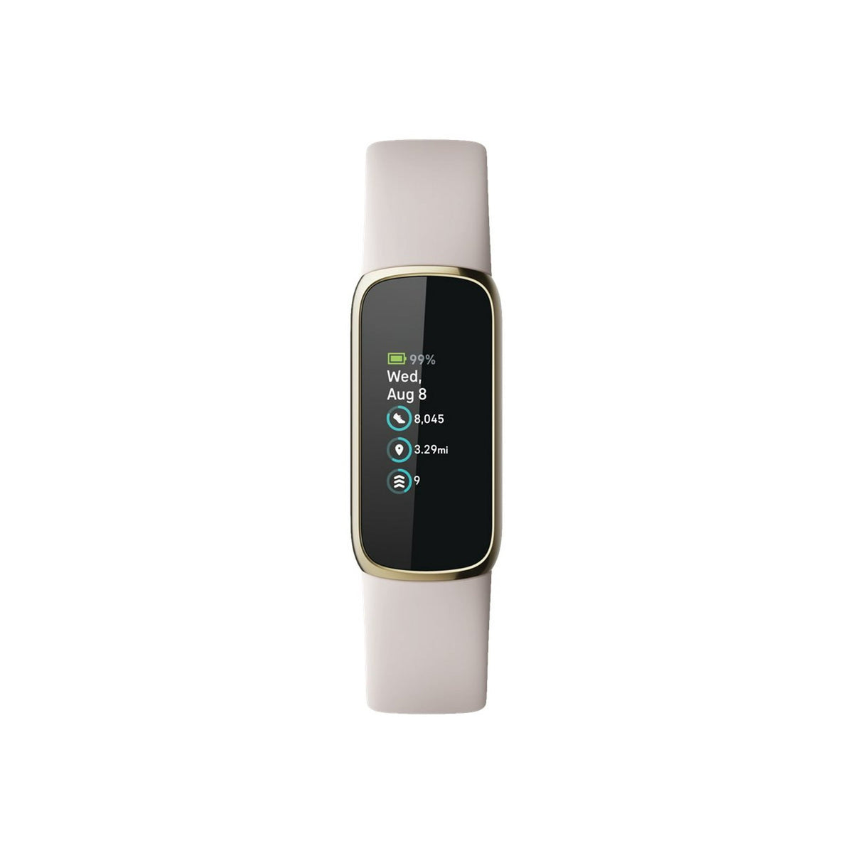 Fitbit Luxe Fitness & Wellness Tracker – Soft Gold Case with White Band – FB422GLWT - Image 2
