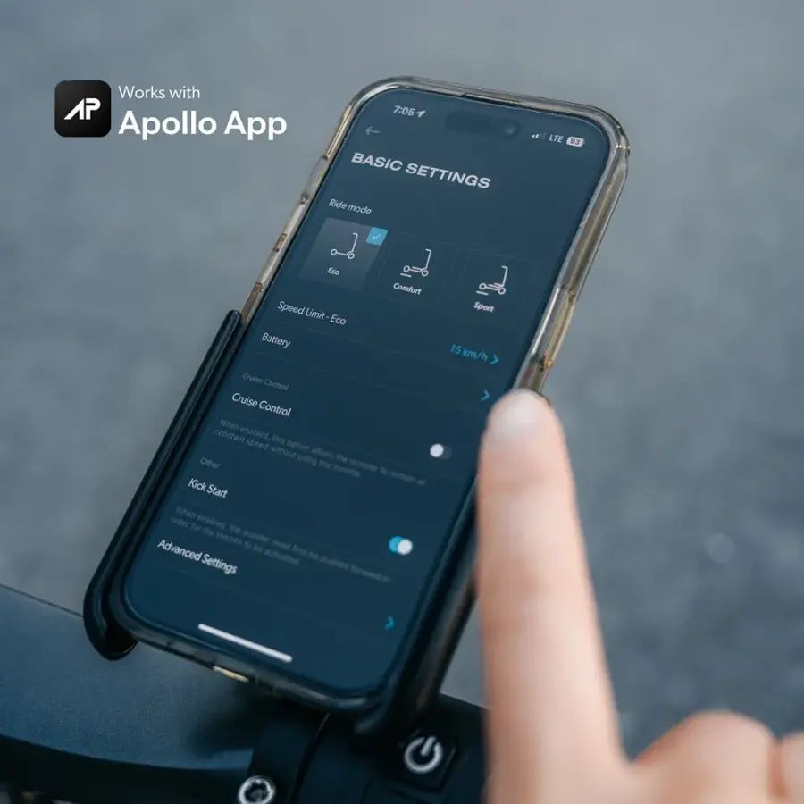 Apollo - Air Premium Electric Scooter w/43 mi Max Range & 21 mph Max Speed - Space Gray - Image 6