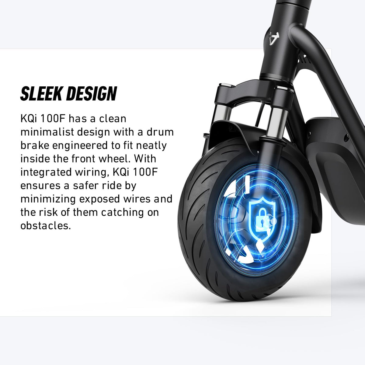 NIU - KQi 100F Foldable Electric Kick Scooter w/ 15.5 mi Max operating Range & 15.5 mph Max Speed - Gray - Image 8