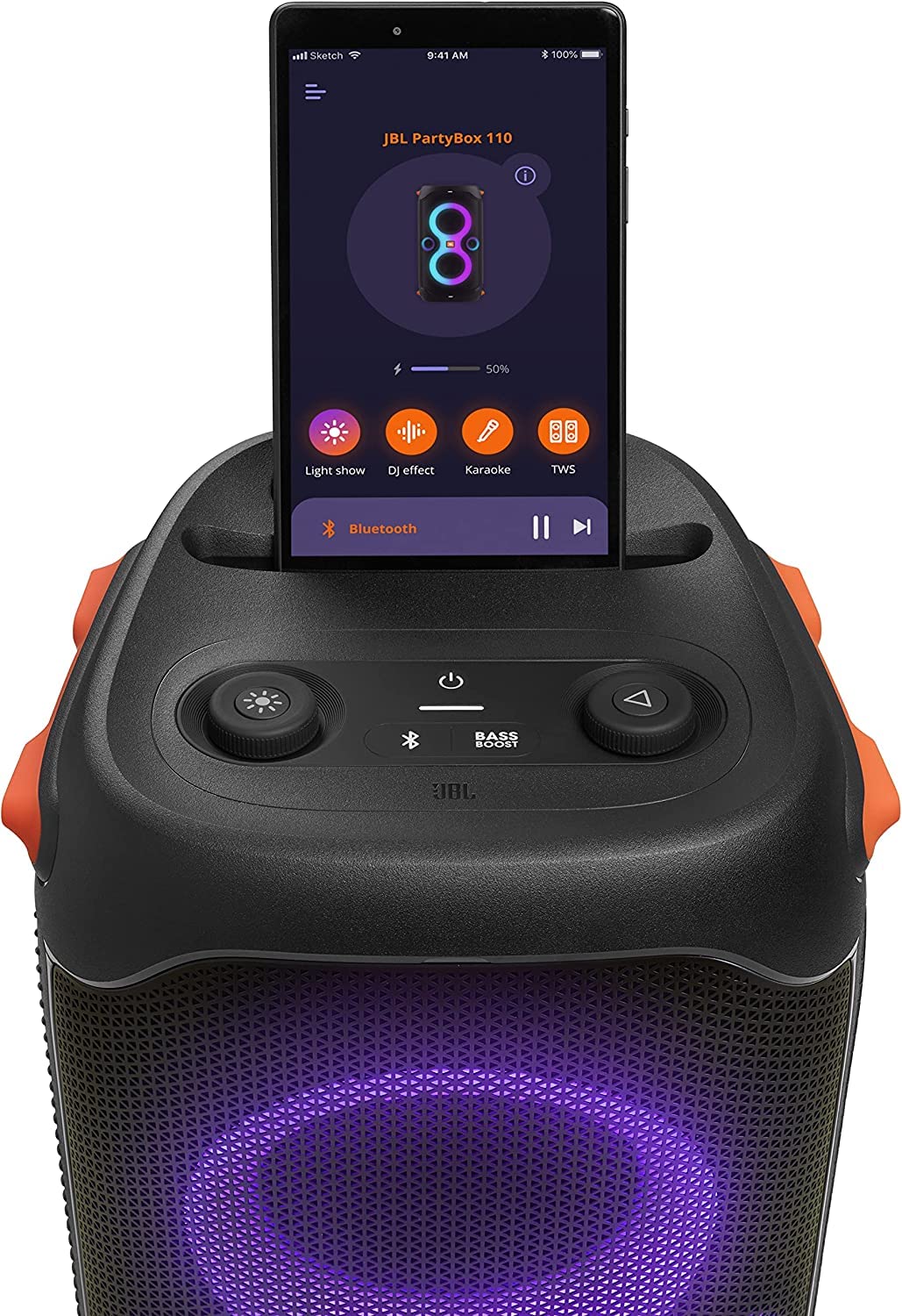 JBL PartyBox 110 – Portable Bluetooth Party Speaker with Built-in Lights – Black – JBLPARTYBOX110AM - Image 5