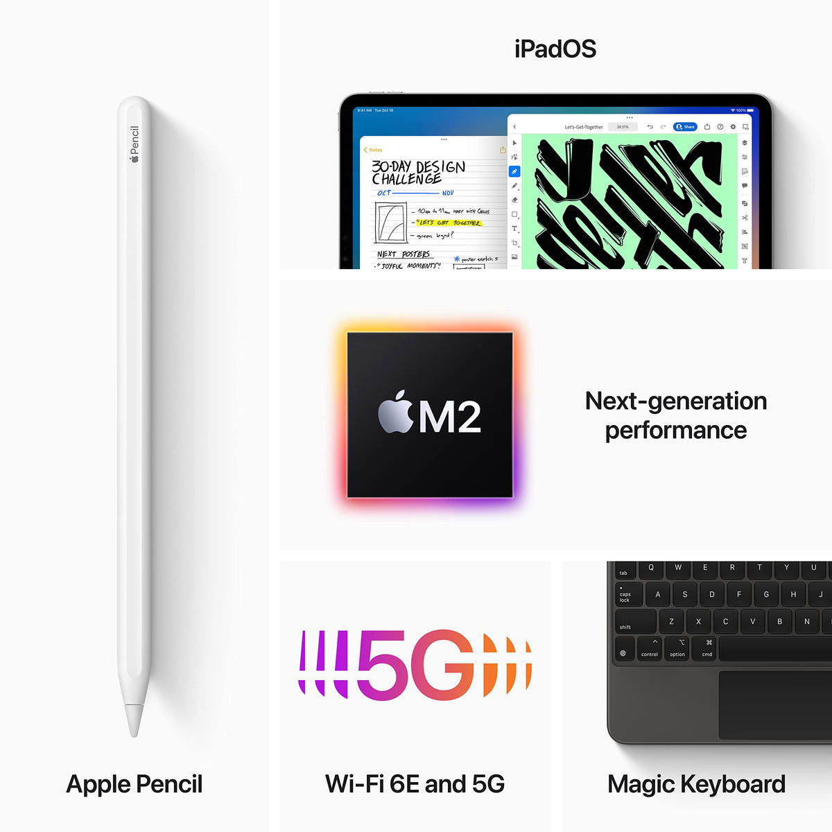 Apple iPad Pro (11-inch, 4th Gen, 2022) – M2 Chip – 512GB – Wi-Fi + Cellular – Silver – MP5D3LL/A - Image 5