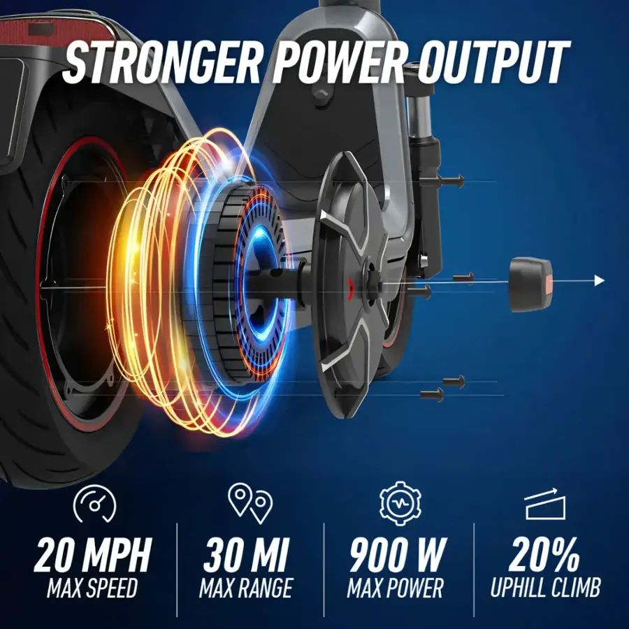 NIU KQi 300P Foldable Electric Kick Scooter with 30 mi Max Range & 20 mph Max Speed - Black - Image 5