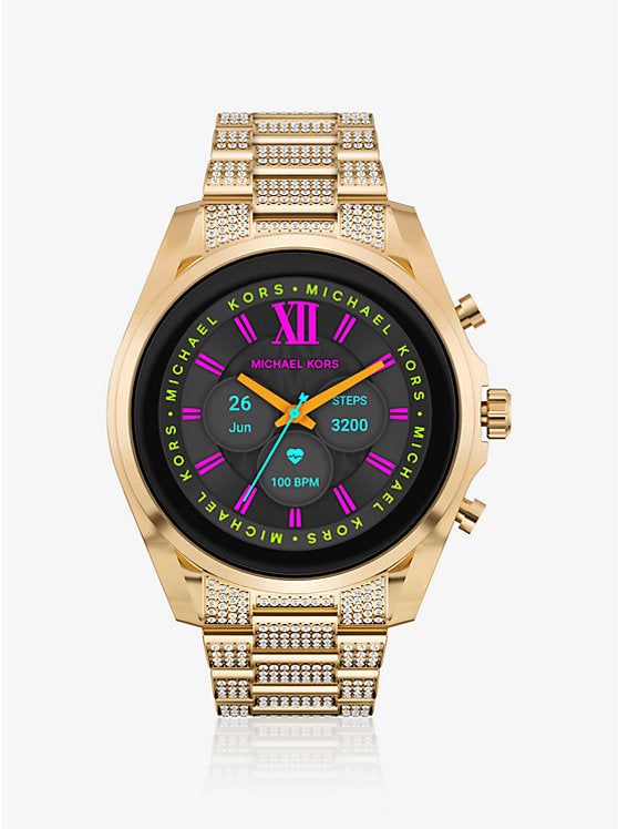 Michael Kors Gen 6 Bradshaw Pave 44mm Gold-tone Stainless Steel