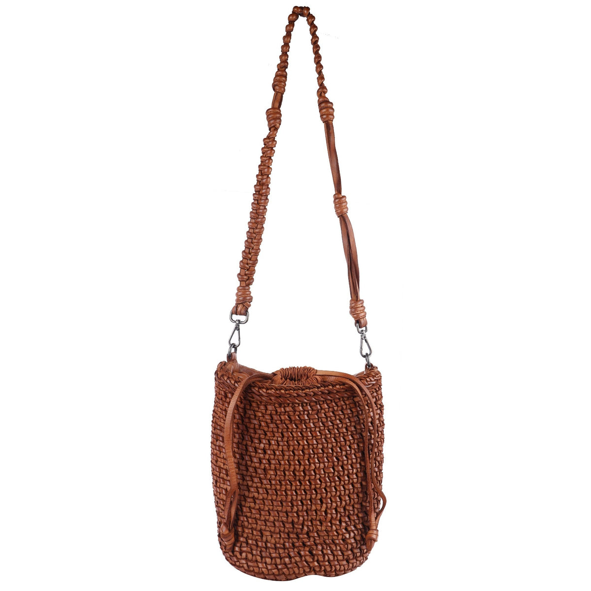 Cate Leather Shoulder Bag - Cognac