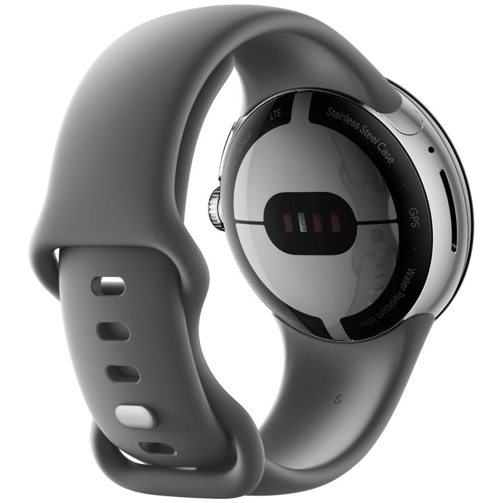 Google Pixel Watch 4G LTE 41mm Silver Stainless Steel w/ Charcoal Active Band - Image 2