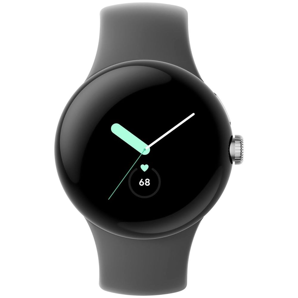 Google Pixel Watch 4G LTE 41mm Silver Stainless Steel w/ Charcoal Active Band - Image 3