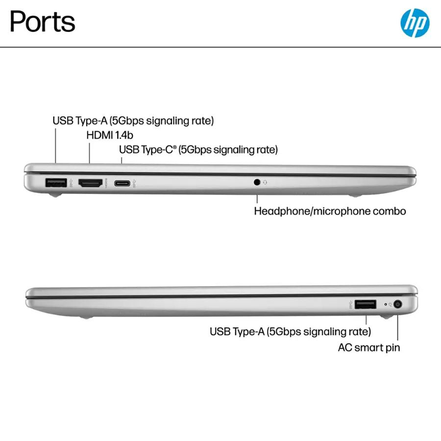 HP Laptop – 15.6" HD Touch – Intel Core i5-1235U – 8GB RAM – 512GB SSD – Silver – 15-fd0005dx - Image 4