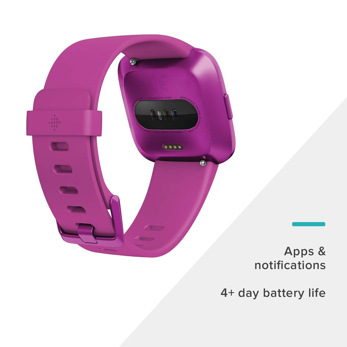 Fitbit Versa Lite Edition – Smartwatch – Mulberry w/ Small and Large Bands – FB415PMPM - Image 4