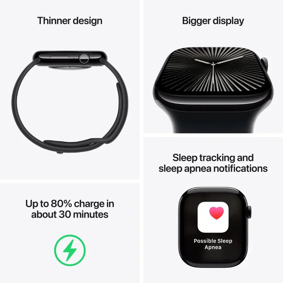 Apple Watch Series 10 (GPS + Cellular) 46MM Silver Aluminum Case with Denim Sport Band - M/L - Image 4