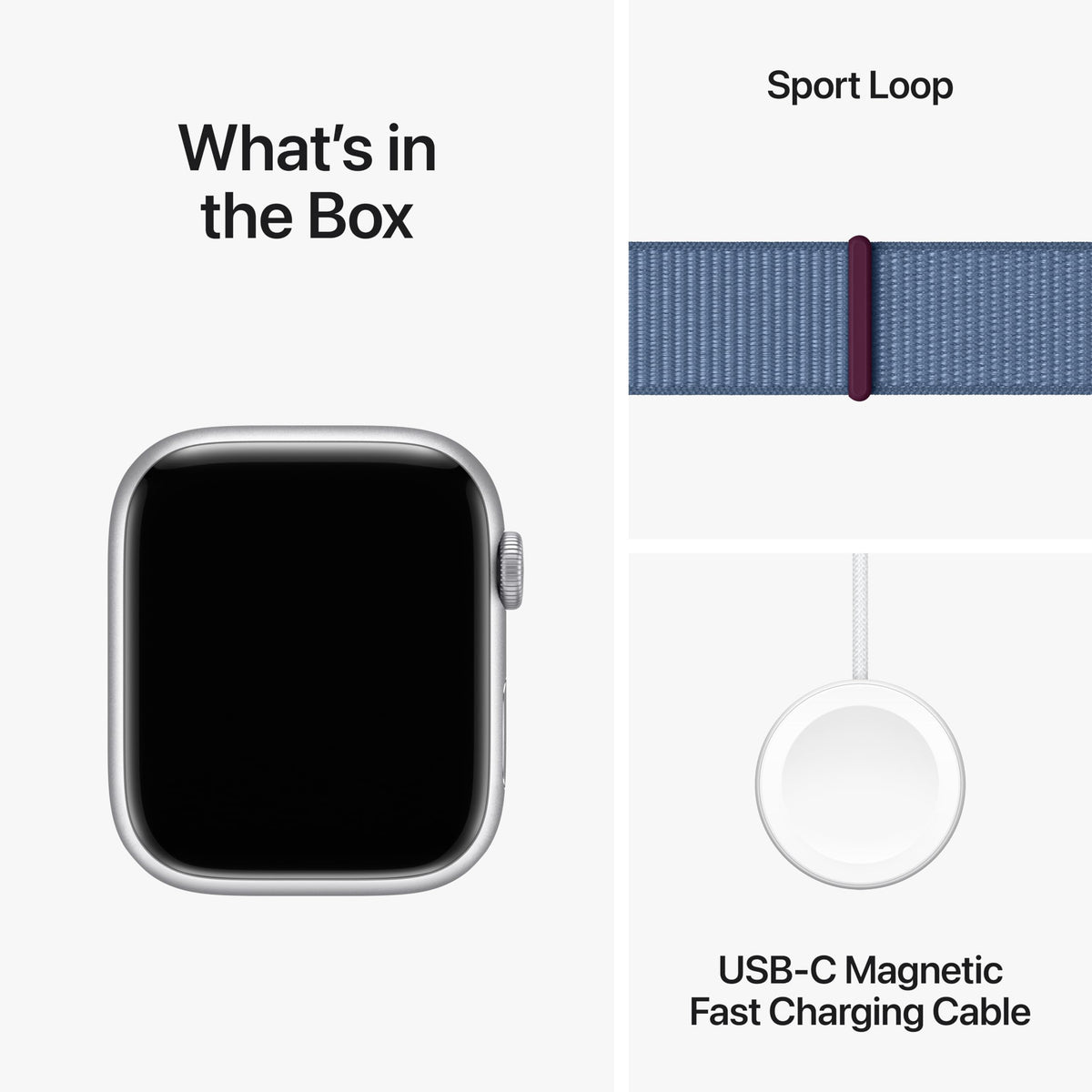 Apple Watch Series 9 (GPS) 45mm Silver Aluminum Case w/ Winter Blue Sport Loop - No Blood Oxygen - Image 6