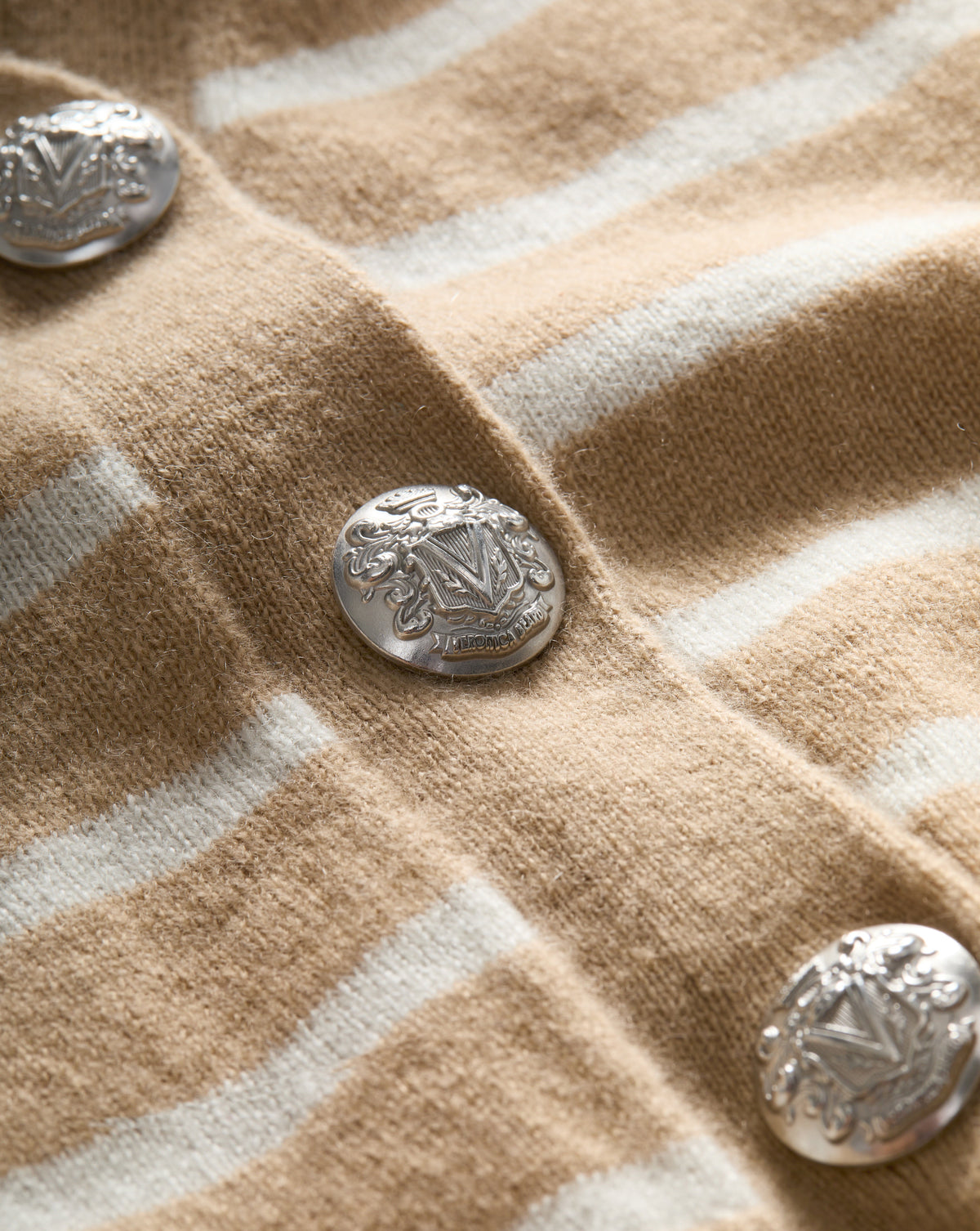 Solene Striped Cashmere Cardigan - Image 3