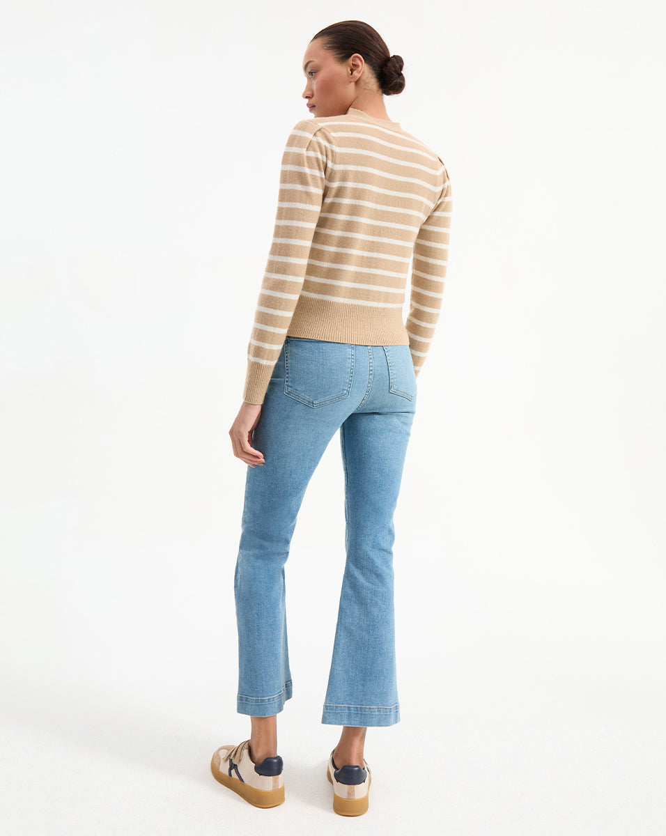 Solene Striped Cashmere Cardigan - Image 4