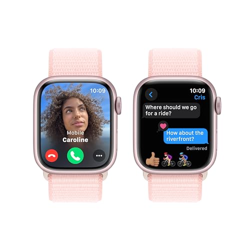 Apple Watch Series 9 GPS 41mm - Pink Aluminum Case with Light Pink Sport Loop - MR953LW/A - Image 4