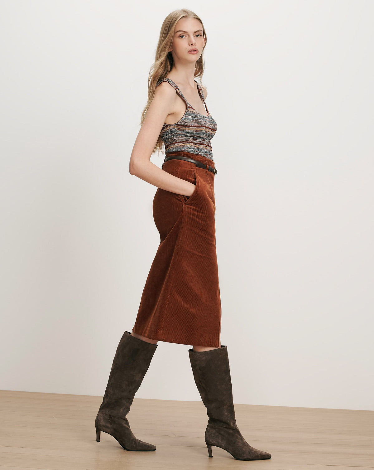 Alexie Corduroy Midi Skirt - Image 4