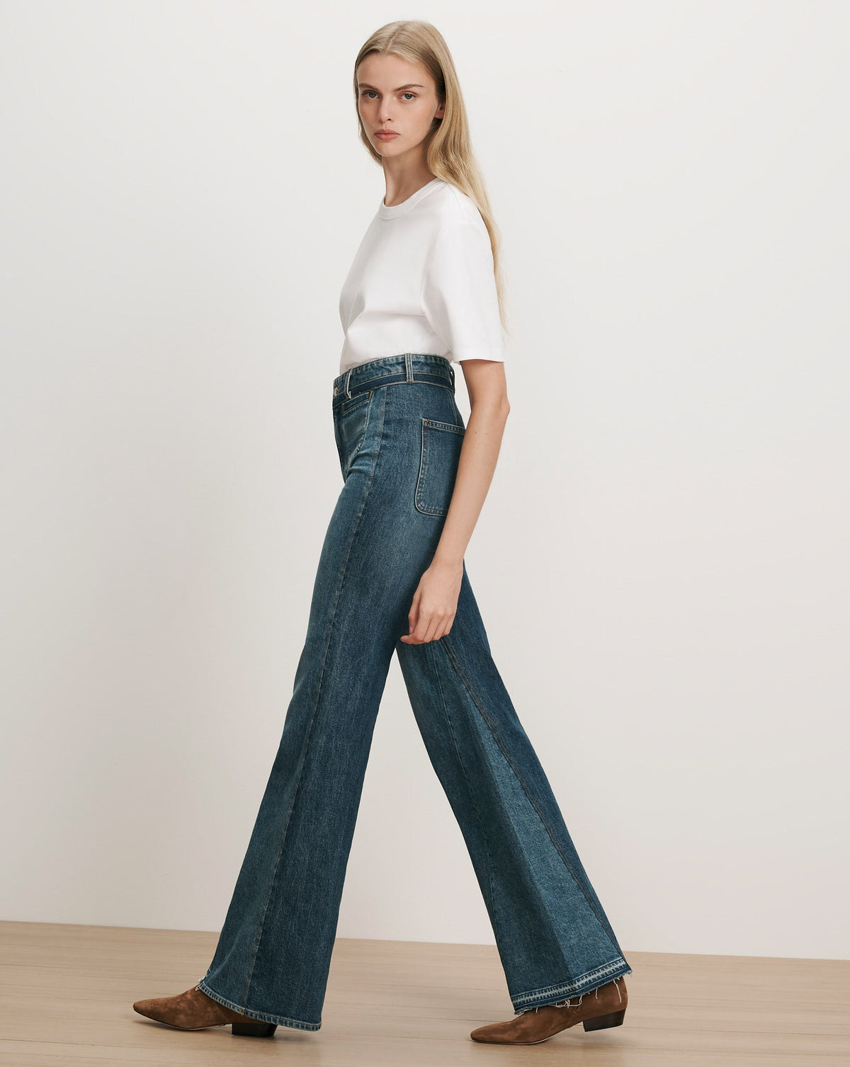 Crosbie Color-Block Slim Wide-Leg Jean - Image 3
