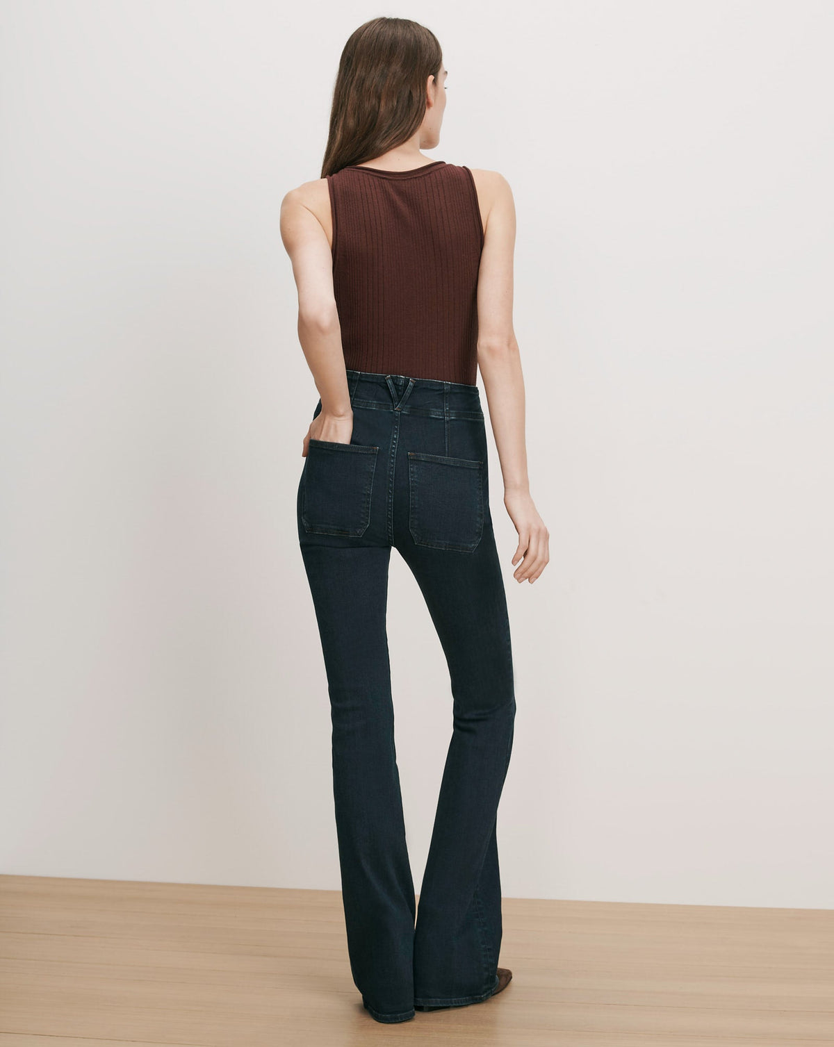 Beverly Skinny-Flare Chain-Detail Jean - Image 4