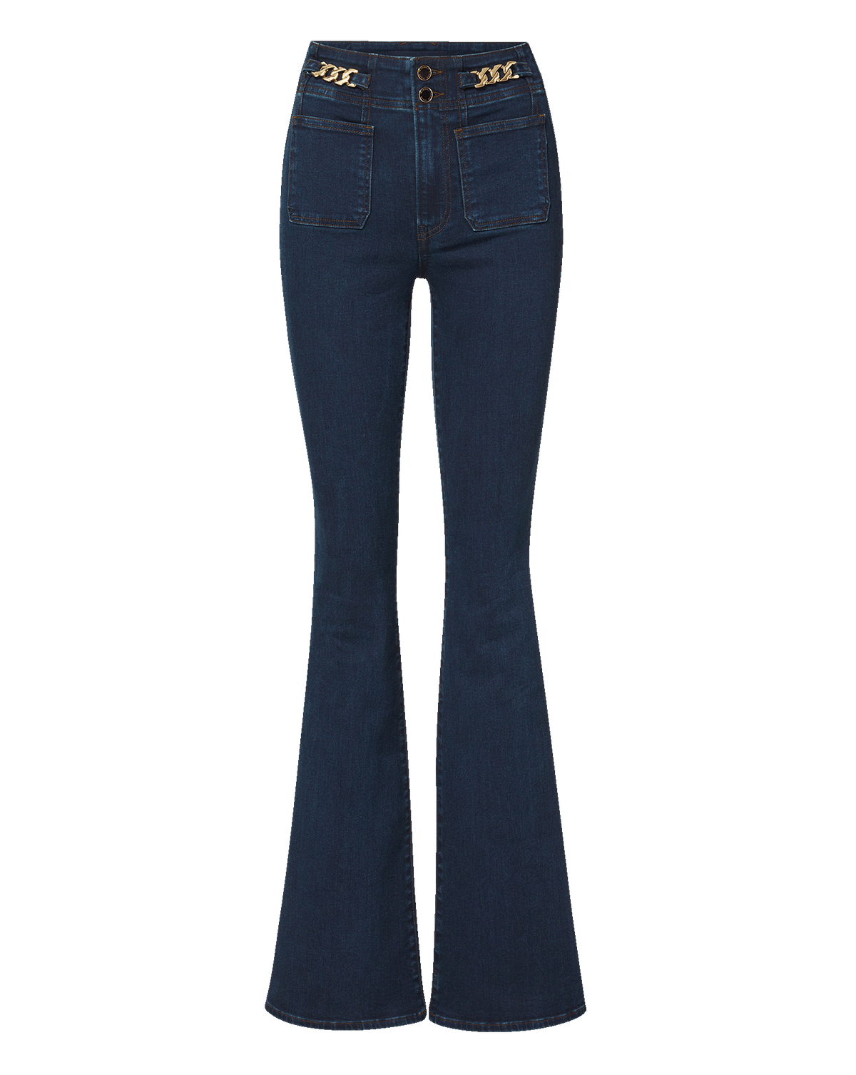 Beverly Skinny-Flare Chain-Detail Jean - Image 7