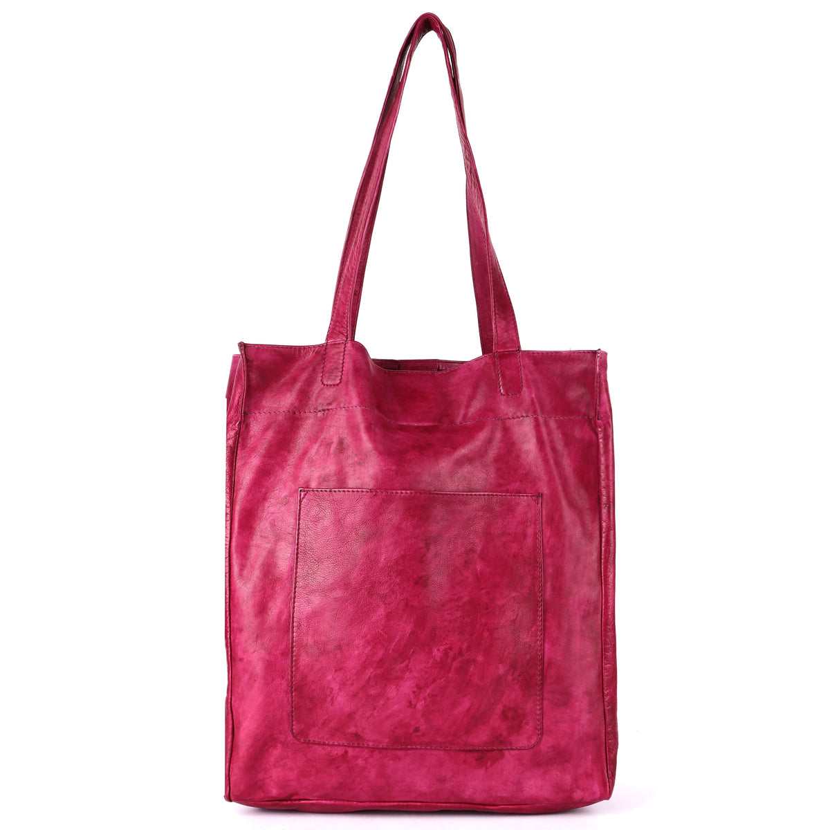 Margie Leather Tote Bag - Plum