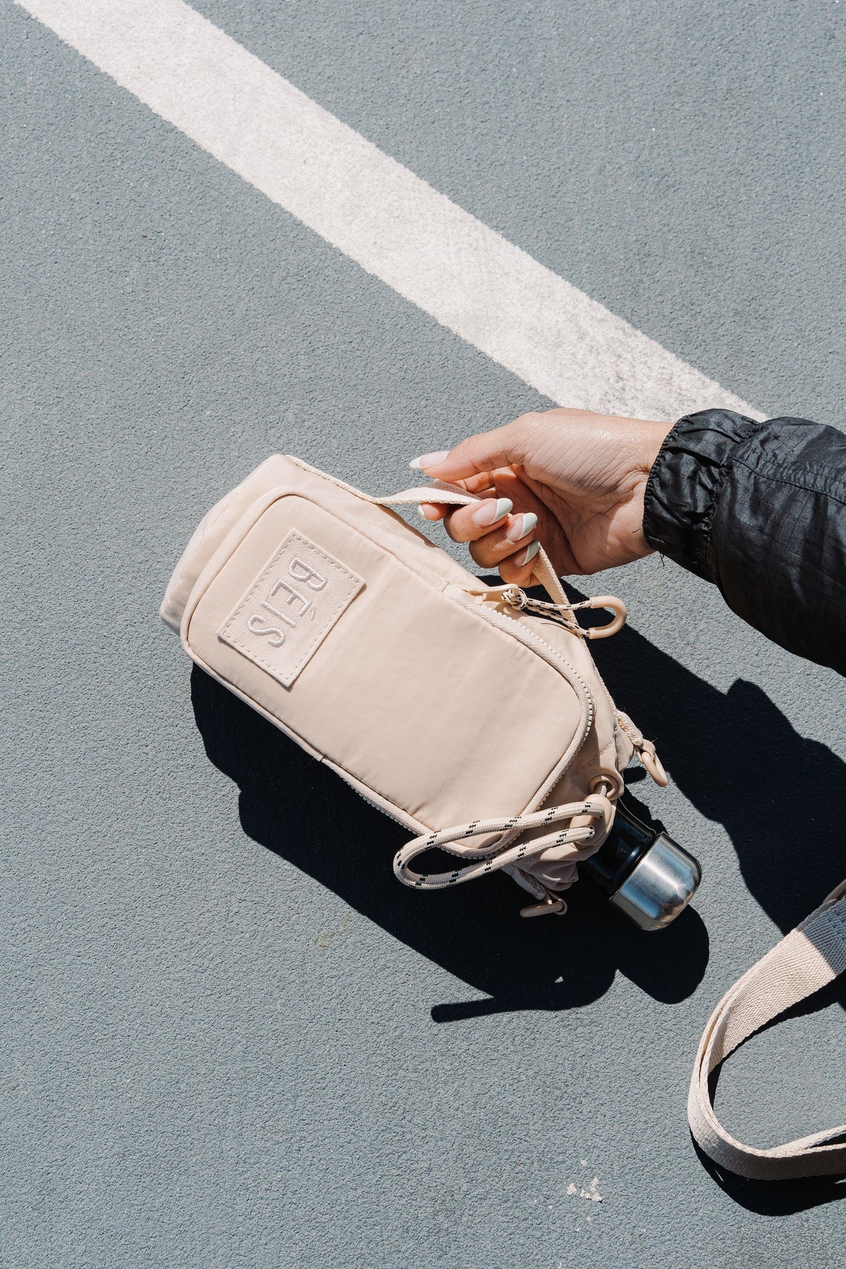 The Water Bottle Sling in Beige - Image 6