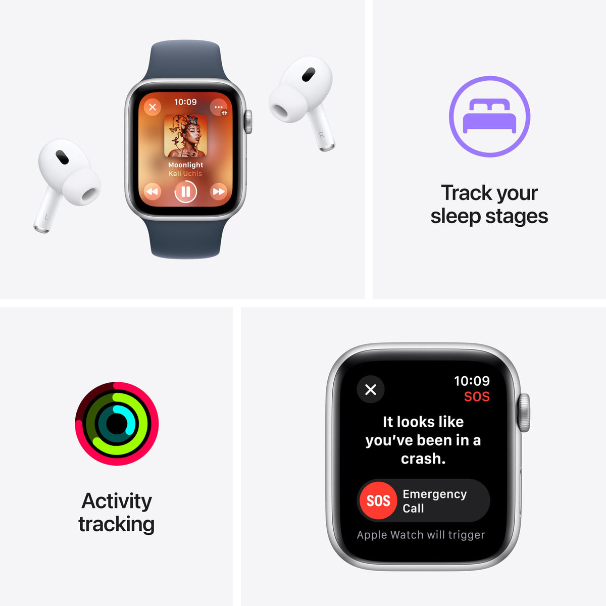 Apple Watch SE 2nd Generation (GPS) 40mm Midnight Aluminum Case with Midnight Sport Loop - MRE03LL/A - Image 5