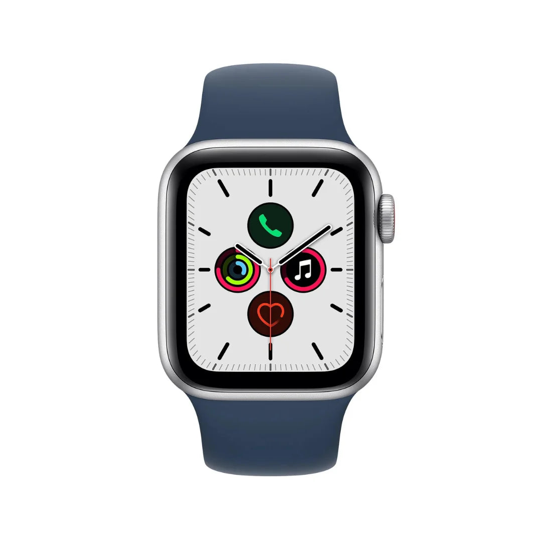 Apple Watch SE (1st Generation GPS) 44mm Silver Aluminum Case with Abyss Blue Sport Band - MKQ43LL/A - Image 2