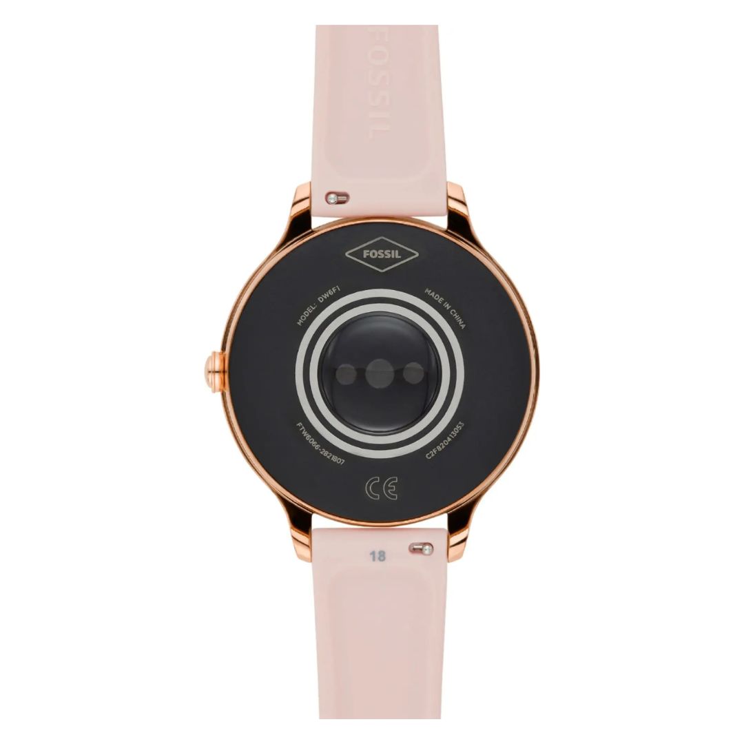 Fossil Gen 5E 42mm Stainless Steel Case with Pink Silicone Strap - FTW6066 - Image 3