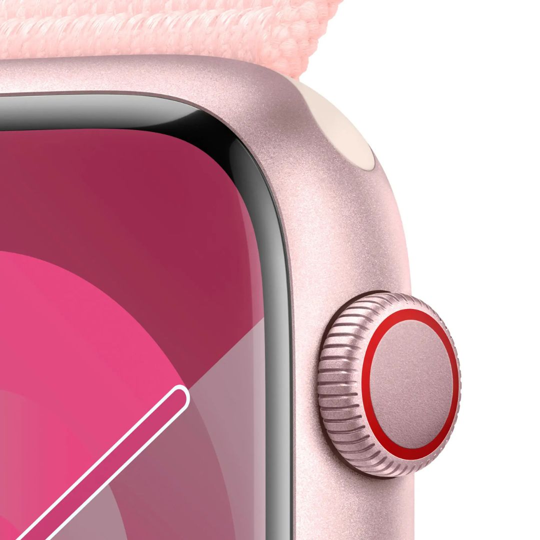 Apple Watch Series 9 (GPS+Cell) 45mm Aluminum Case w/ Light Pink Sport Loop - MRMM3LW/A - Image 3