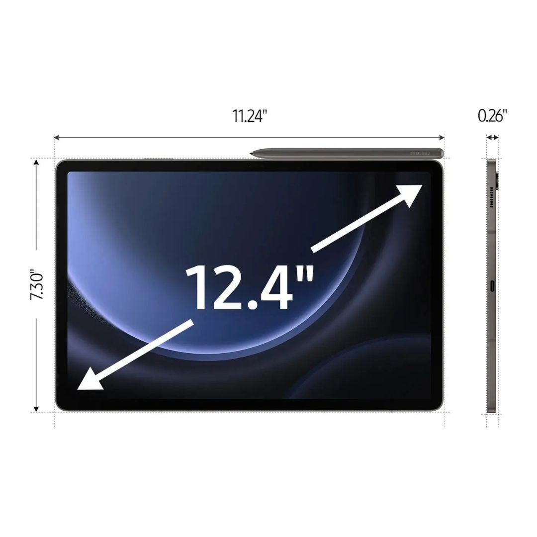 Samsung - Galaxy Tab S9 FE+ - 12.4" 256GB - Wi-Fi - with S-Pen - Gray - Image 3