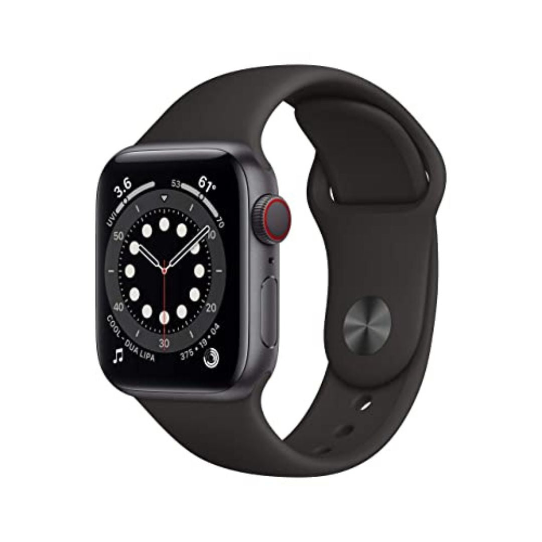 Apple Watch Series 6 (GPS + Cellular, 40mm) - Space Gray Aluminum Case with Black Sport Band - M02Q3LL/A - Image 2