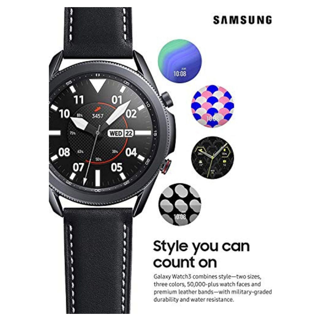 Samsung Galaxy Watch 3 (45mm, GPS, Bluetooth) Smart Watch with Advanced Health - Mystic Black - SM-R845UZKAXAR - Image 3