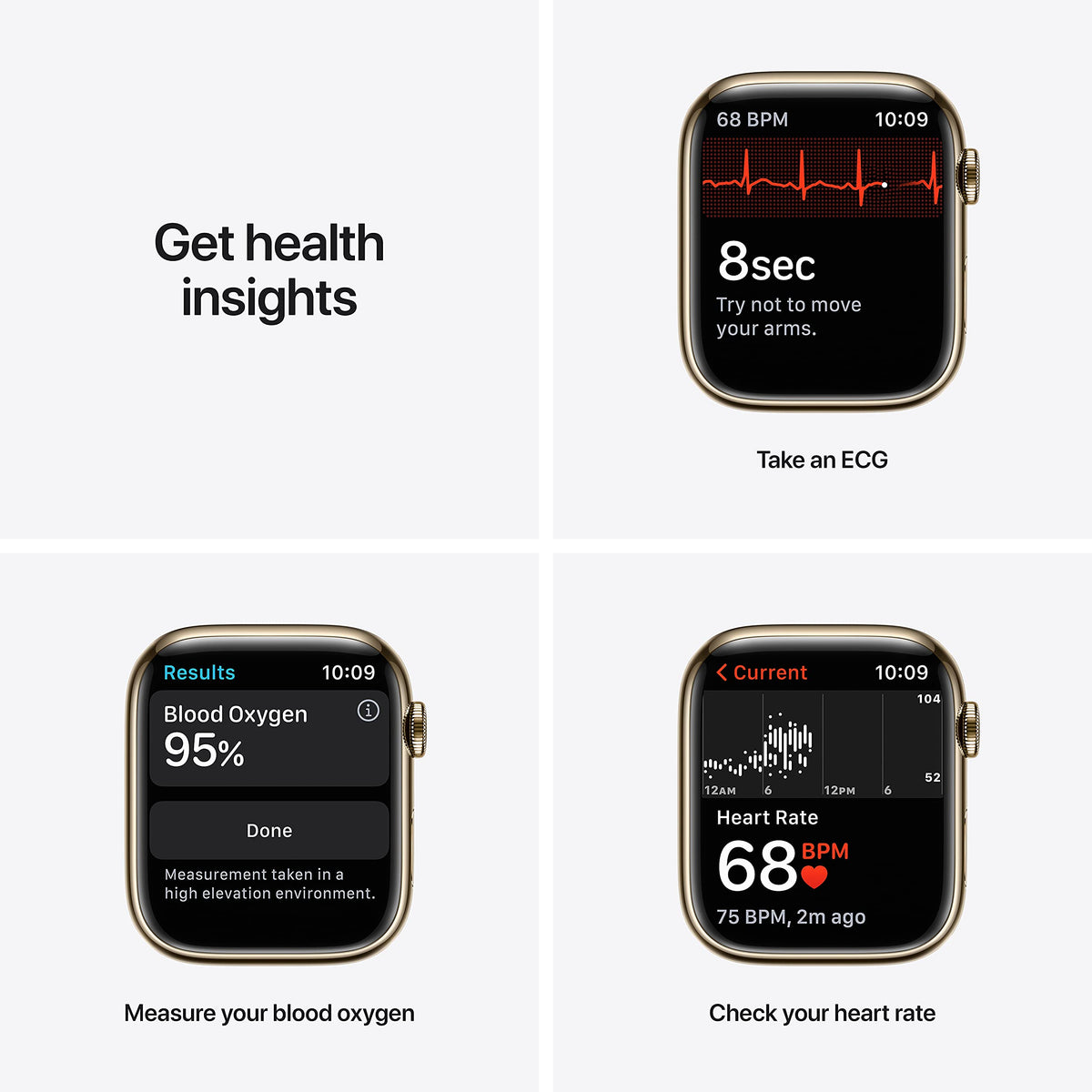 Apple Watch Series 7 Cellular - 45MM - Gold Stainless Steel with Gold Mil Loop - MKJG3LL/A - Image 4
