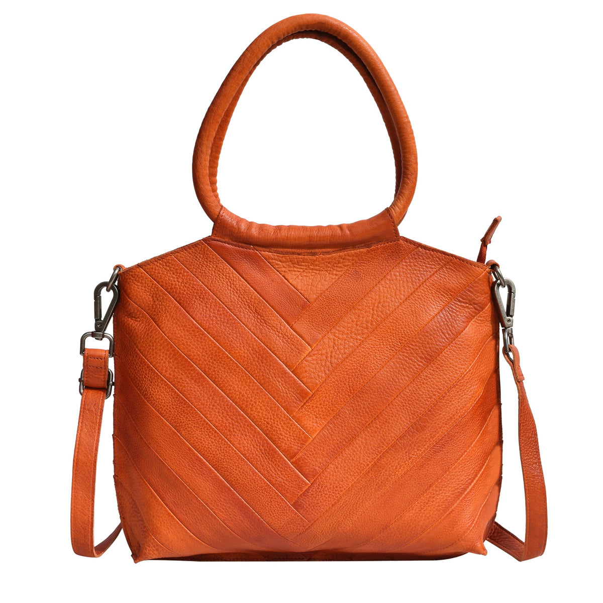 Dalton Leather Crossbody Bag - Orange