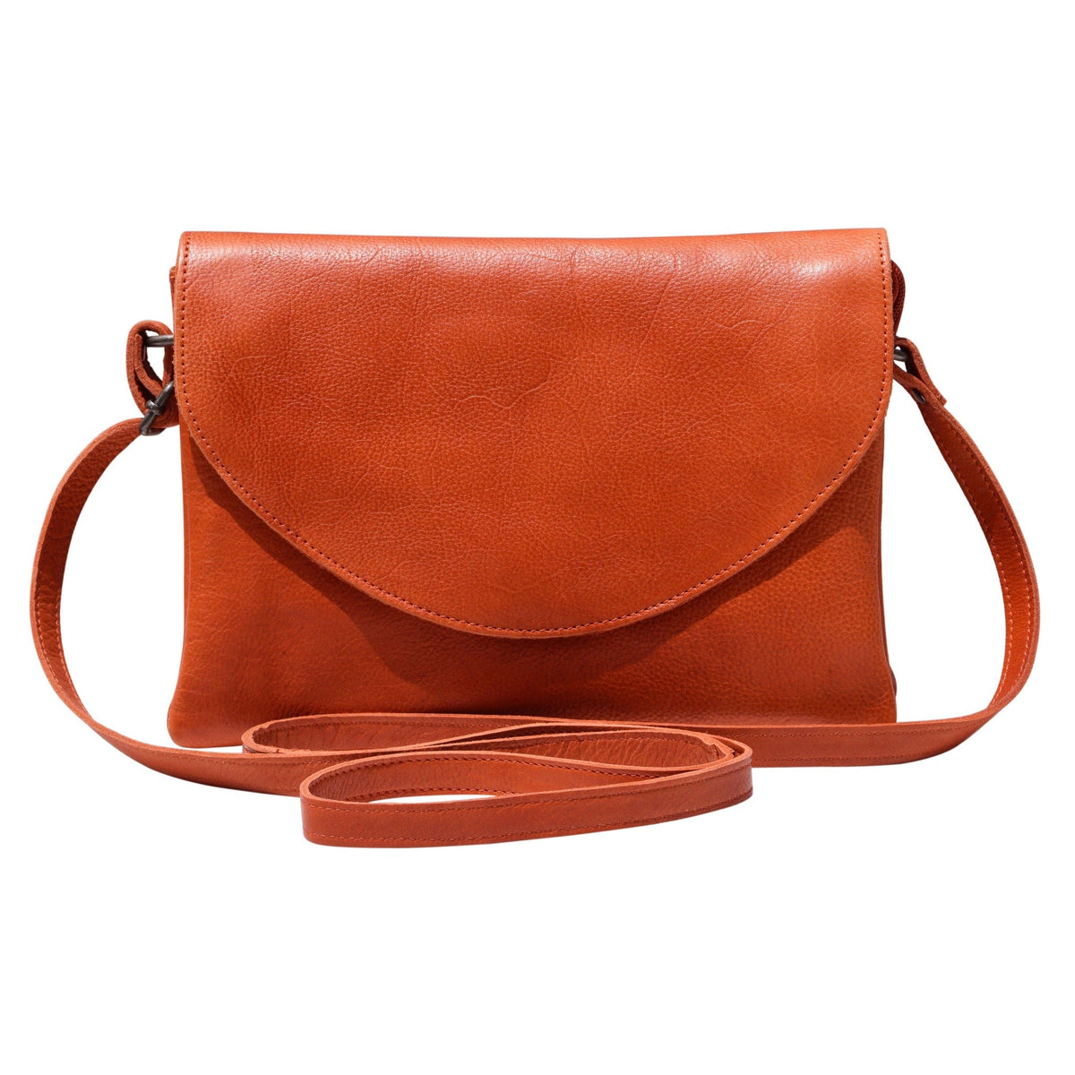 Marcus Leather Crossbody Bag - Orange