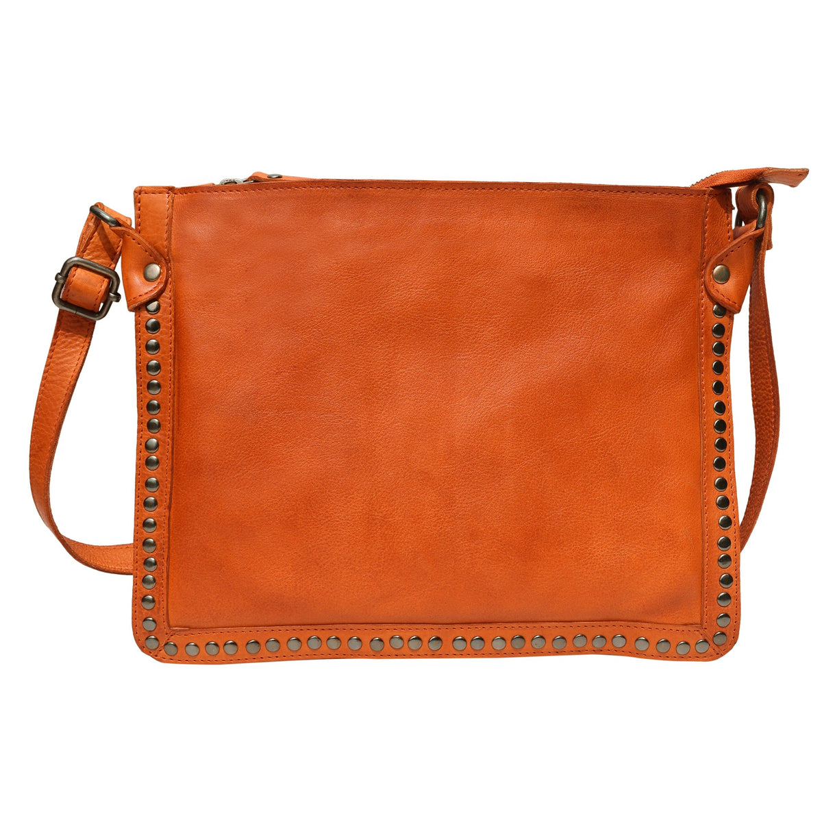 Gabriel Leather Crossbody Bag - Orange