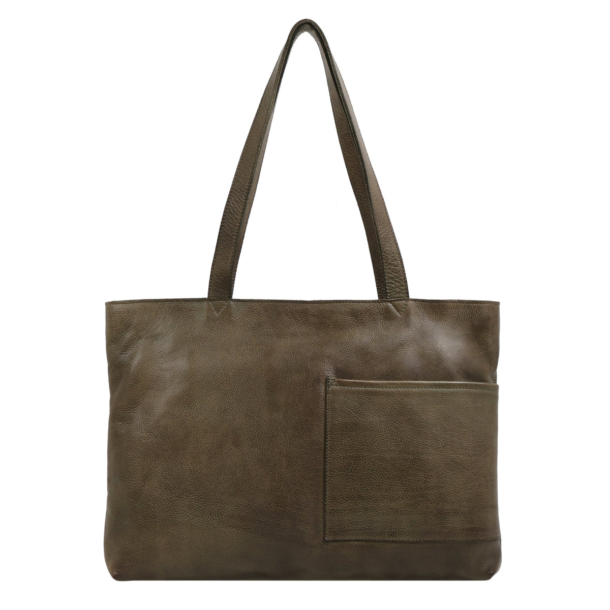 Noelle Leather Tote Bag - Moss