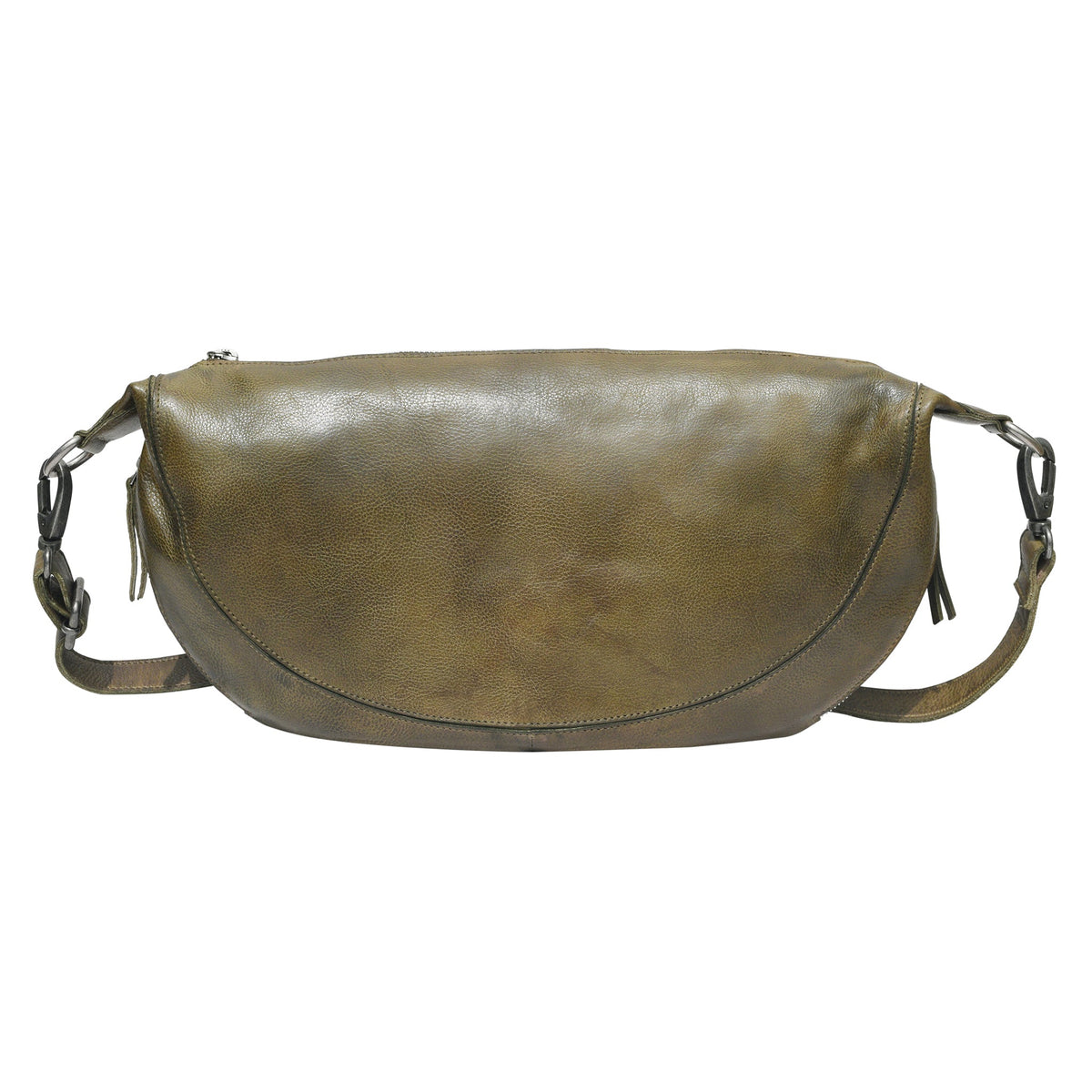 Callie Leather Sling Bag - Moss