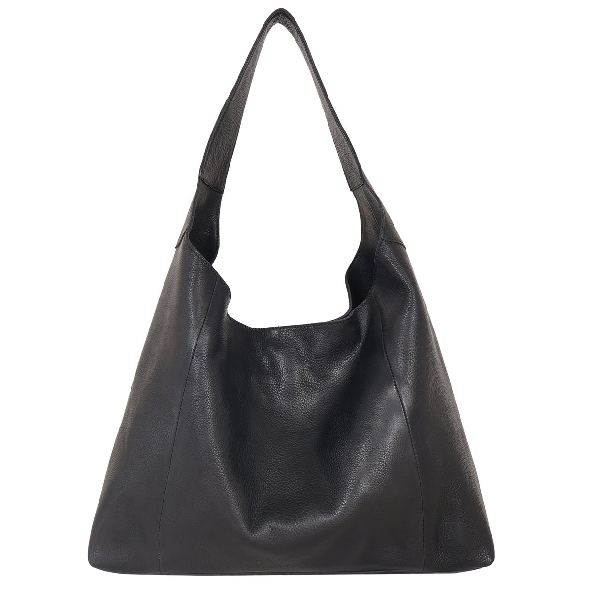 Petite Lindsey Leather Shoulder Bag - Black