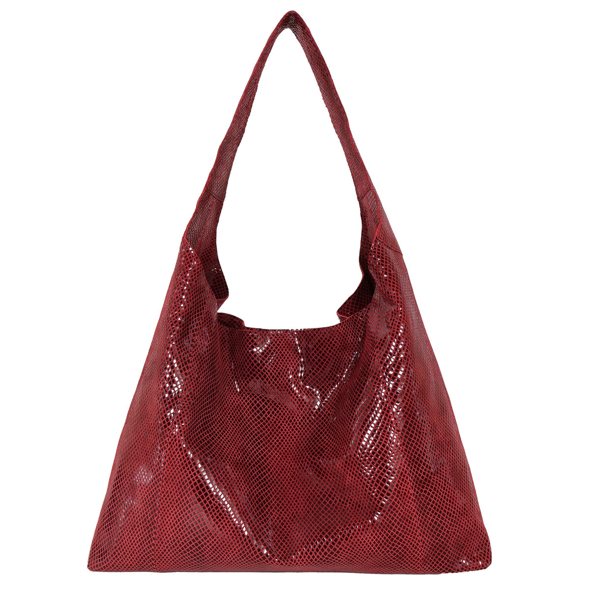 Petite Lindsey Leather Shoulder Bag - Burgundy