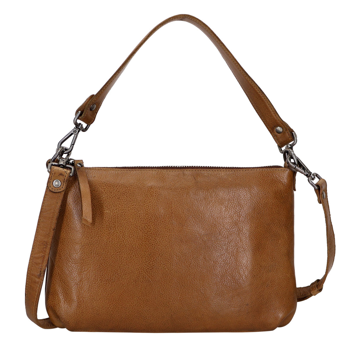 Stevie Leather Crossbody Bag - Cognac