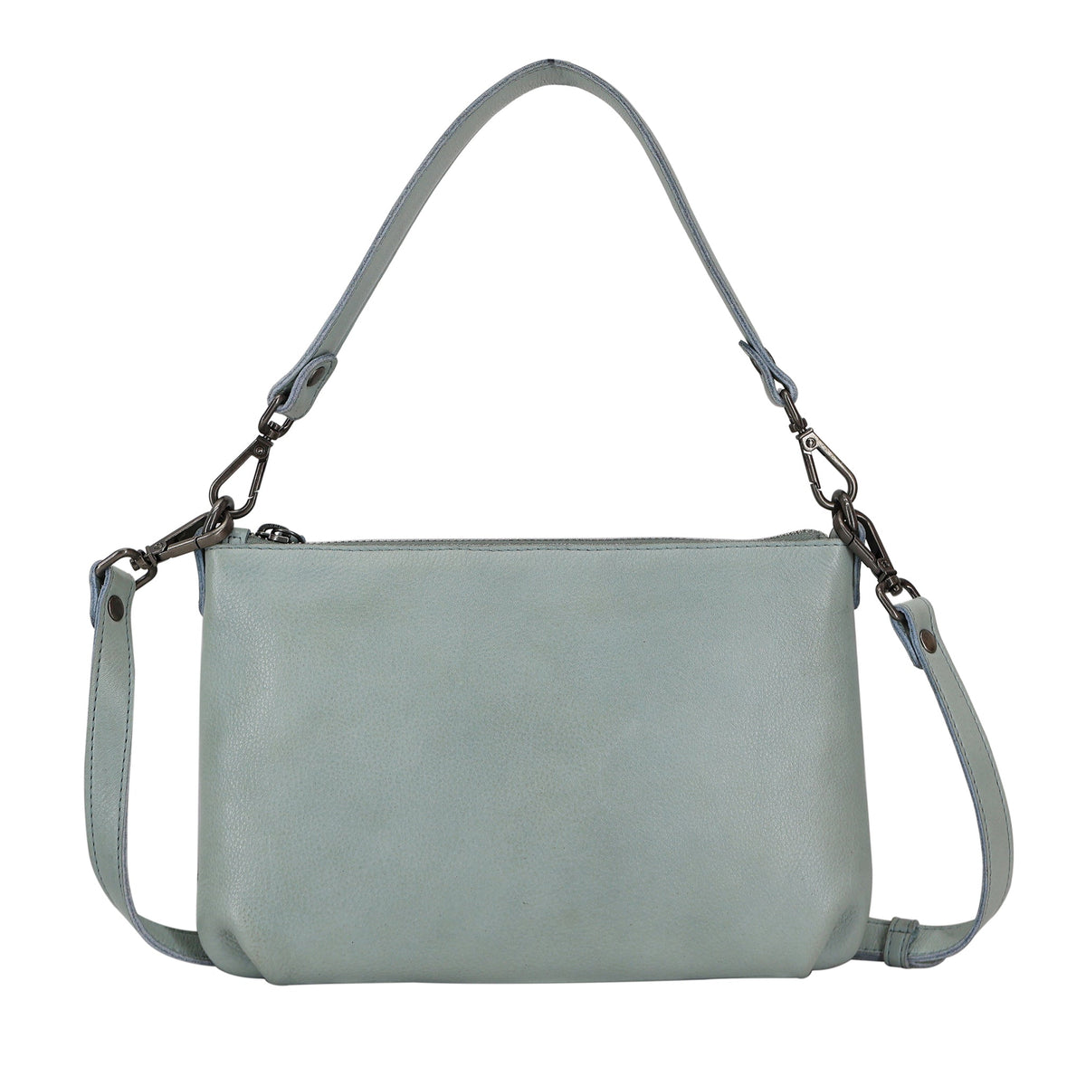 Stevie Leather Crossbody Bag - Sky Blue