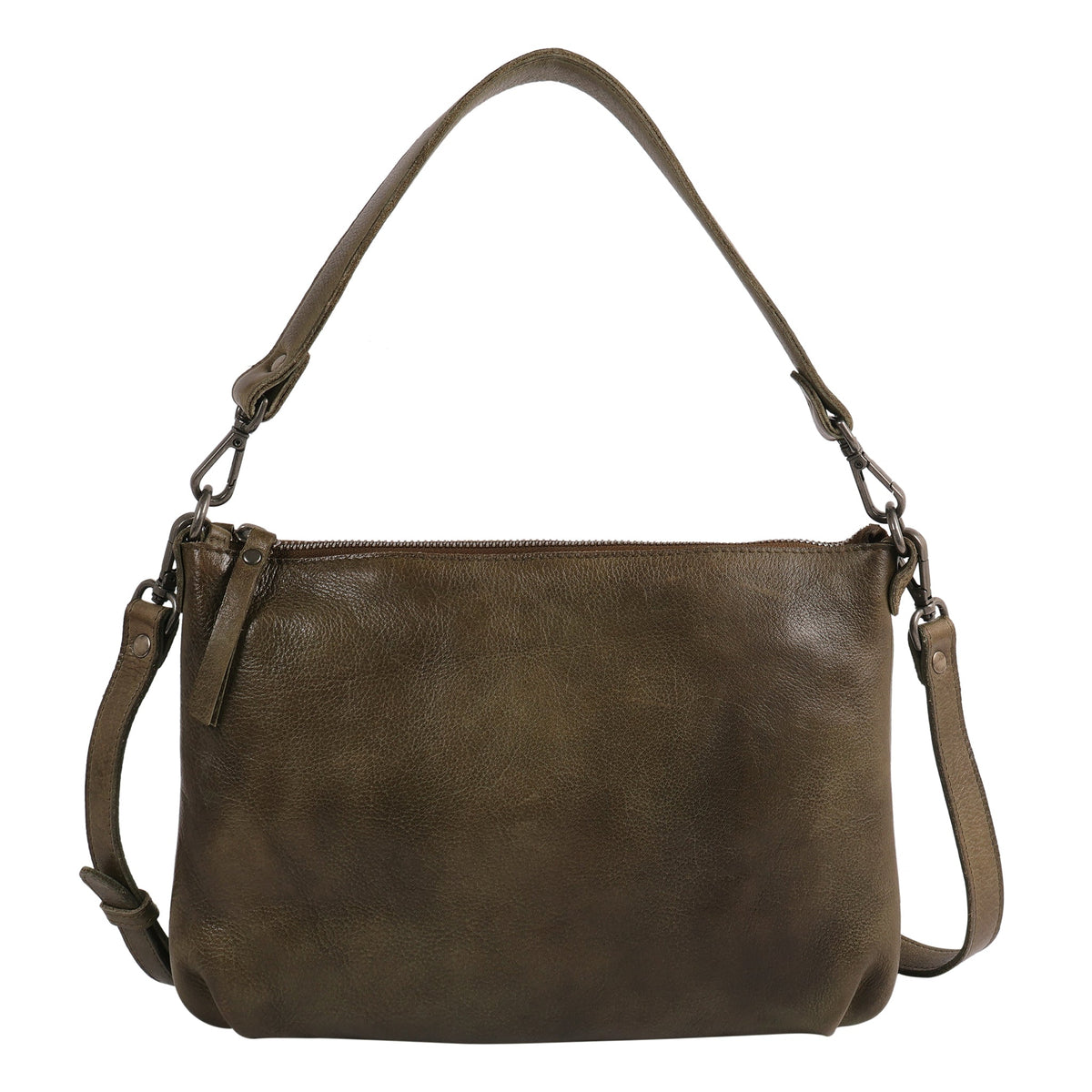 Stevie Leather Crossbody Bag - Moss