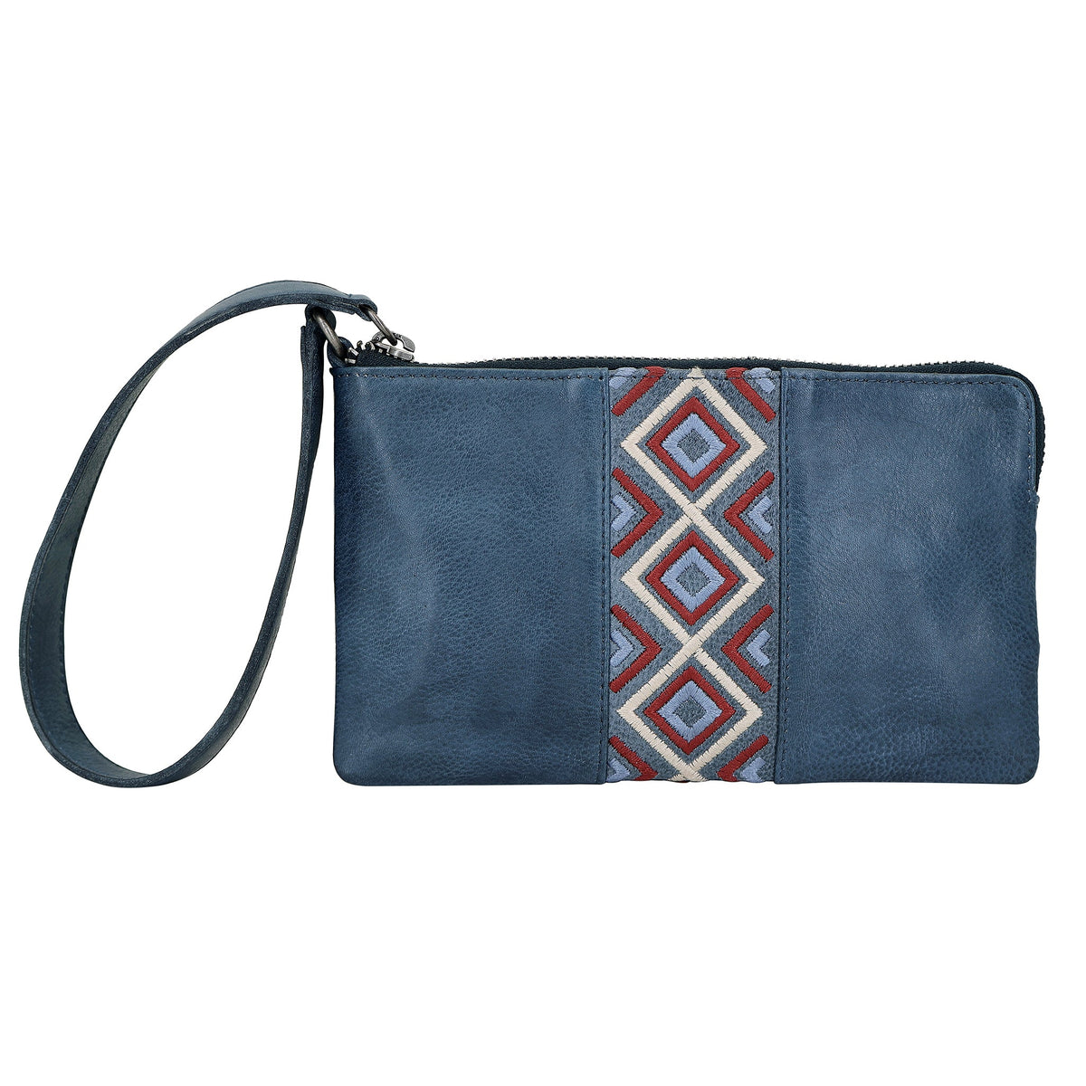 Diamond Leather Wristlet