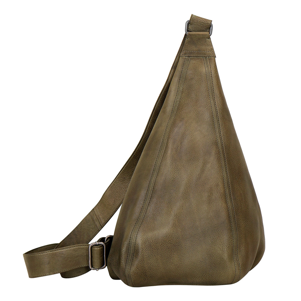 Hippie Leather Sling Bag - Moss