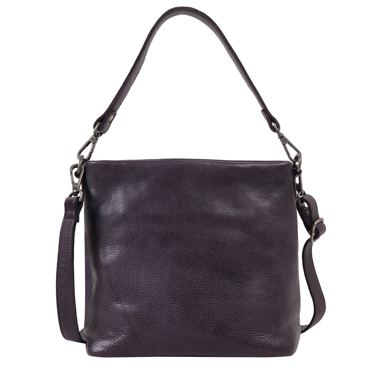 Ivy Leather Crossbody Bag - Eggplant