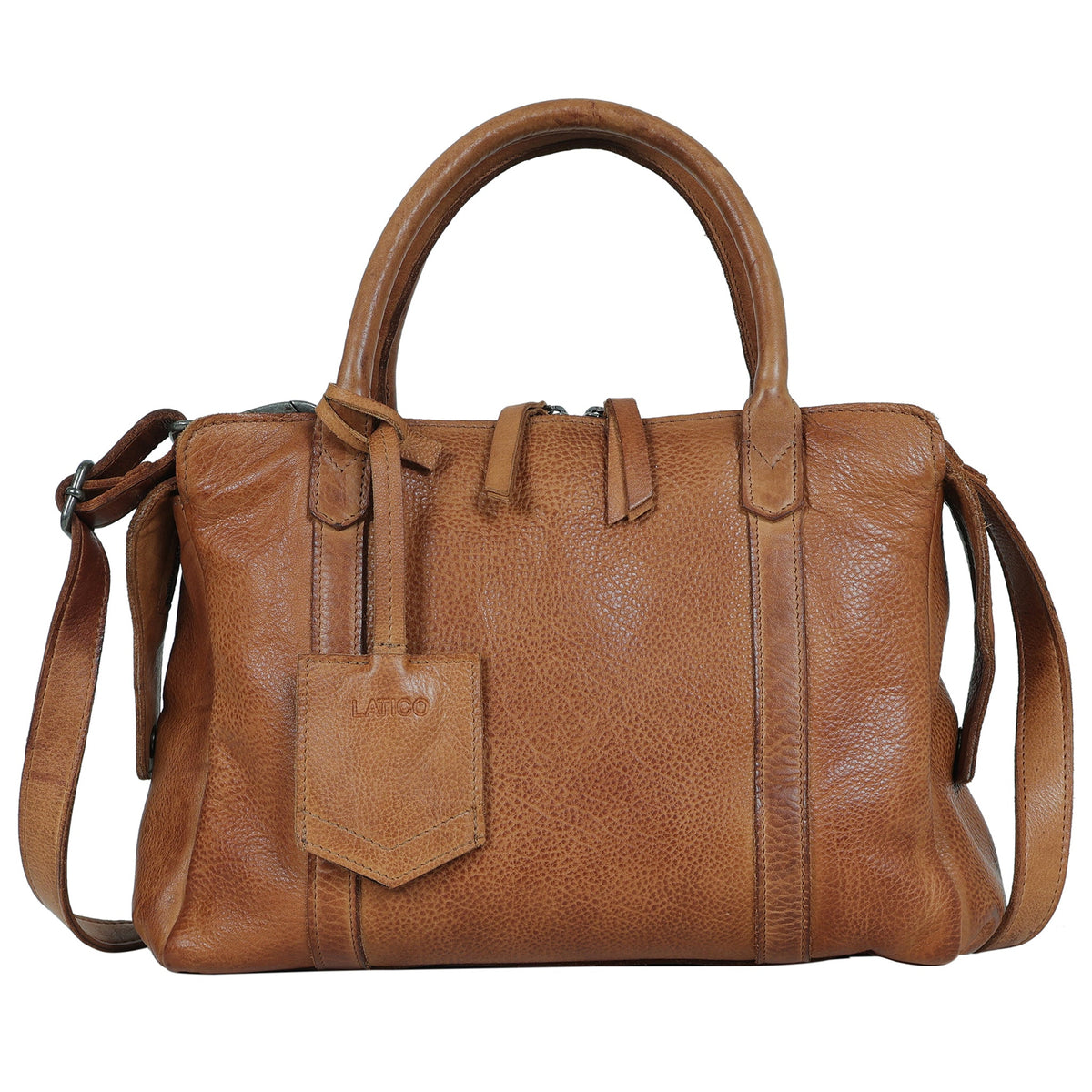 James Leather Crossbody Bag - Cognac