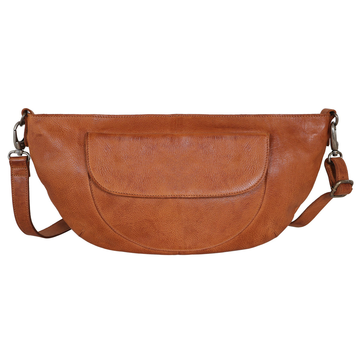 Coco Leather Sling Bag - Cognac