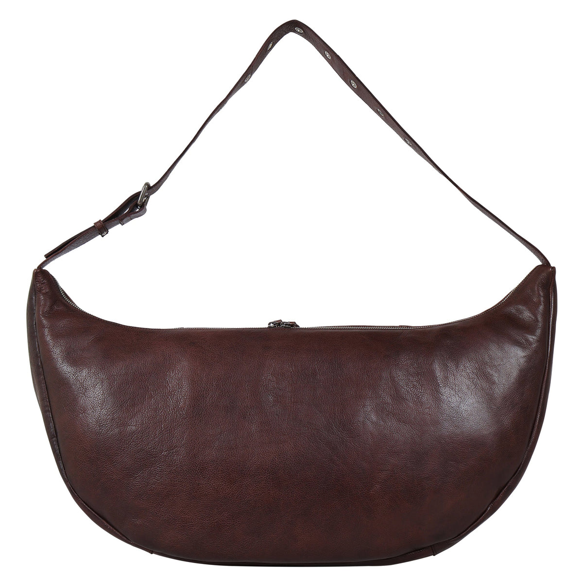 Cabo Oversized Leather Sling Bag - Brown