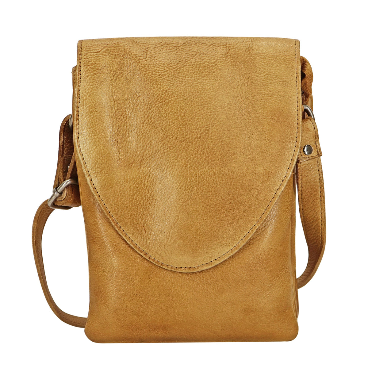 Pippa Leather Crossbody Bag - Camel