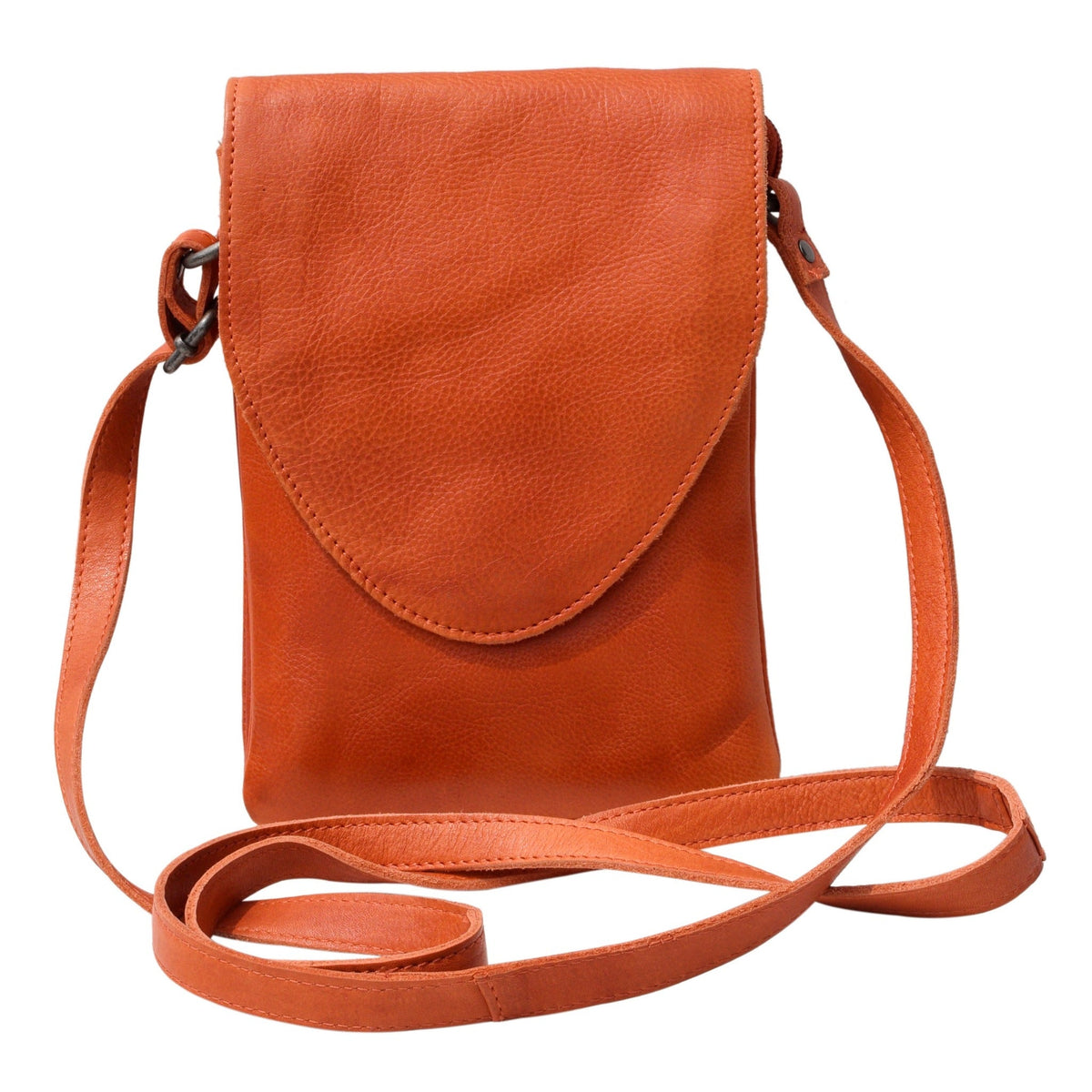Pippa Leather Crossbody Bag - Orange