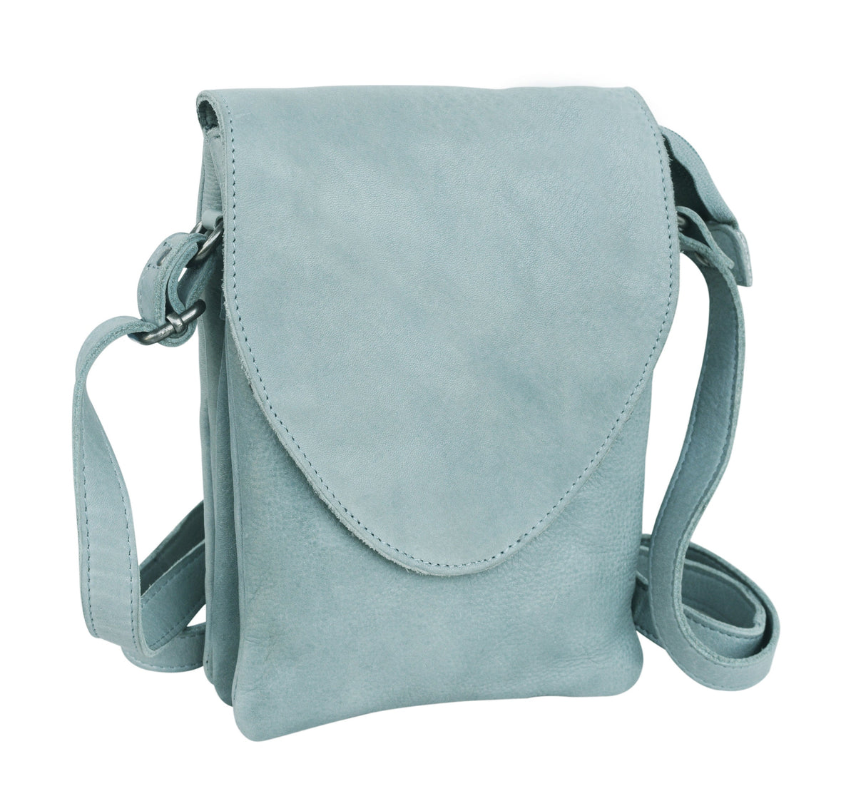 Pippa Leather Crossbody Bag - Sky Blue